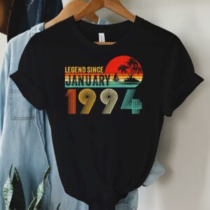 30 Year Old Legend Since January 1994 30th Birthday Retro Shirt